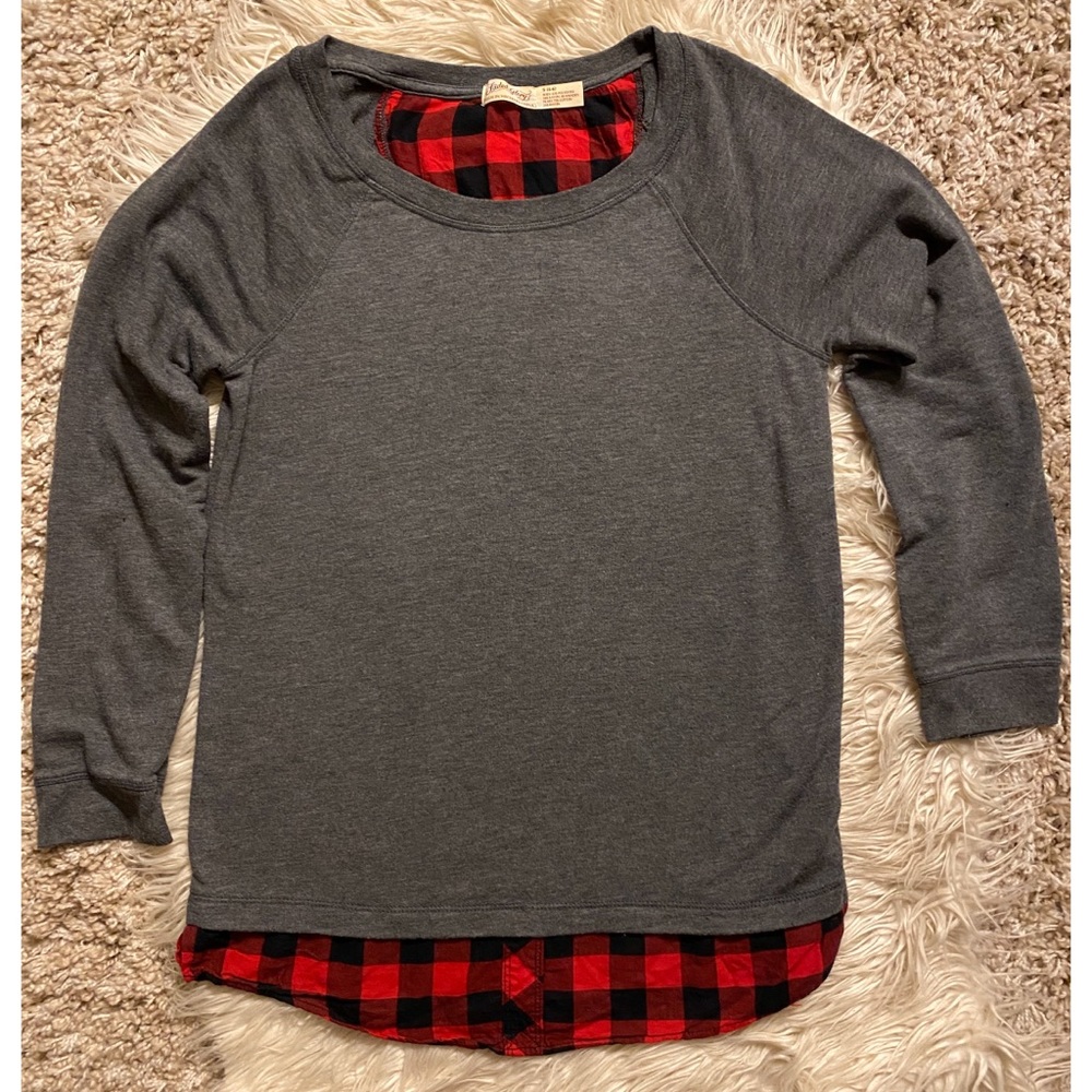 Oversized plaid bottom top